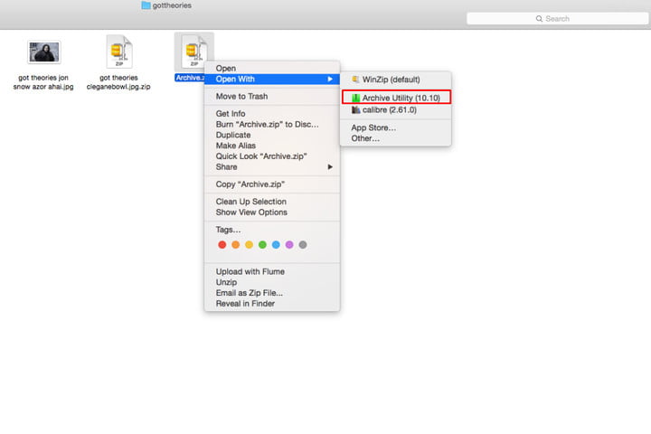 how to save in a zip file on a mac